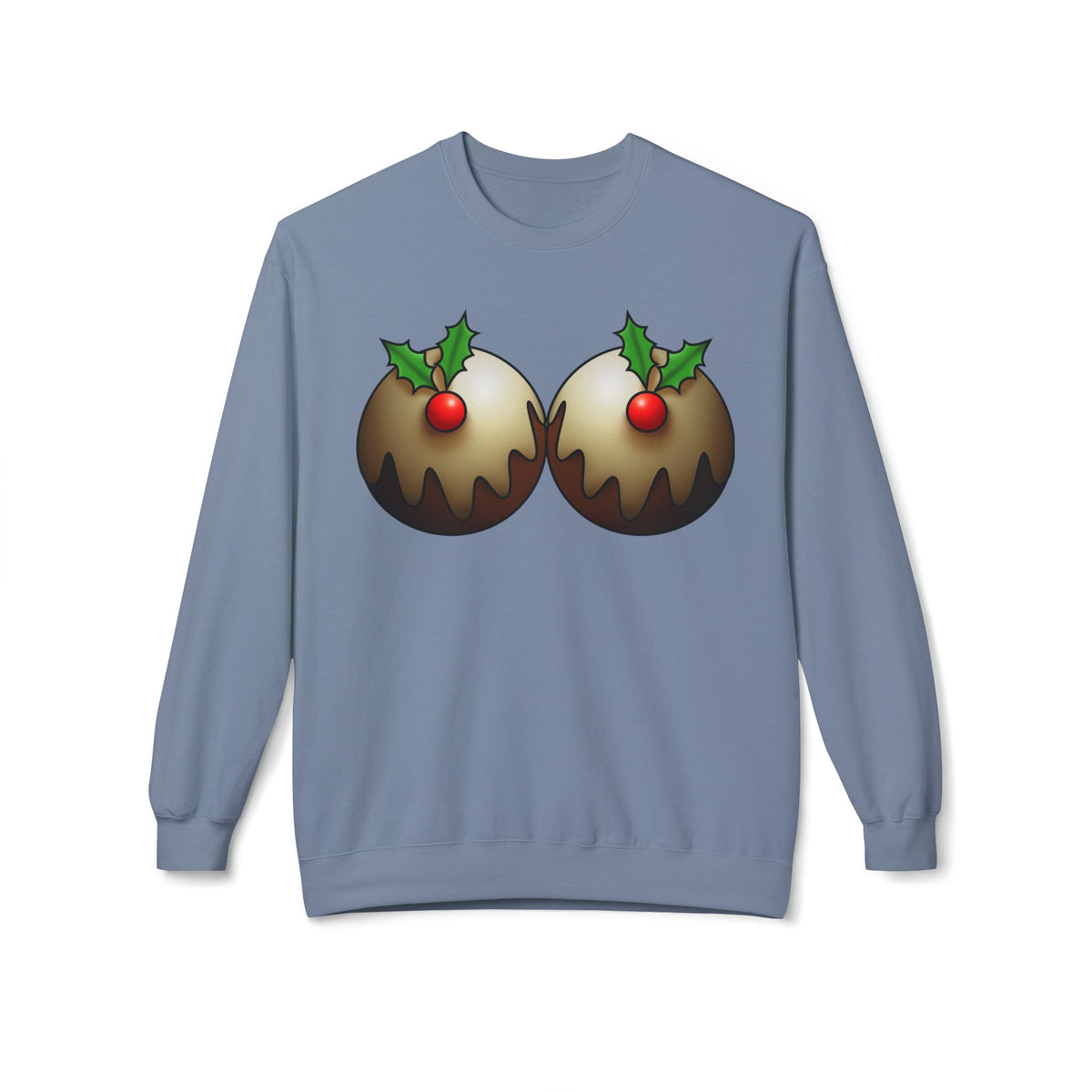 Yule Tidings We'll Twin - Christmas Puddings Crewneck Sweater