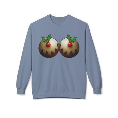 Yule Tidings We'll Twin - Christmas Puddings Crewneck Sweater