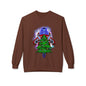 Astronaut Santa Pouncing on a Christmas Tree Crewneck Sweatshirt