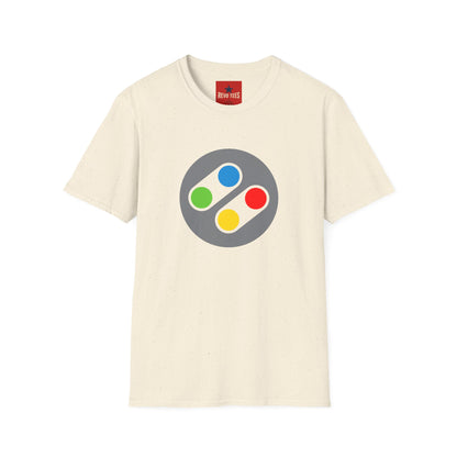 Retro Game Controller T‑Shirt — Colorful SNES Style Logo Tee