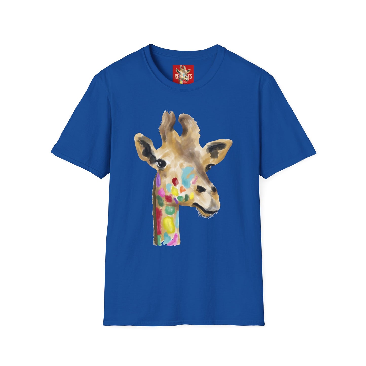 Giraffe Watercolor T‑Shirt — Colorful Painted Giraffe Tee