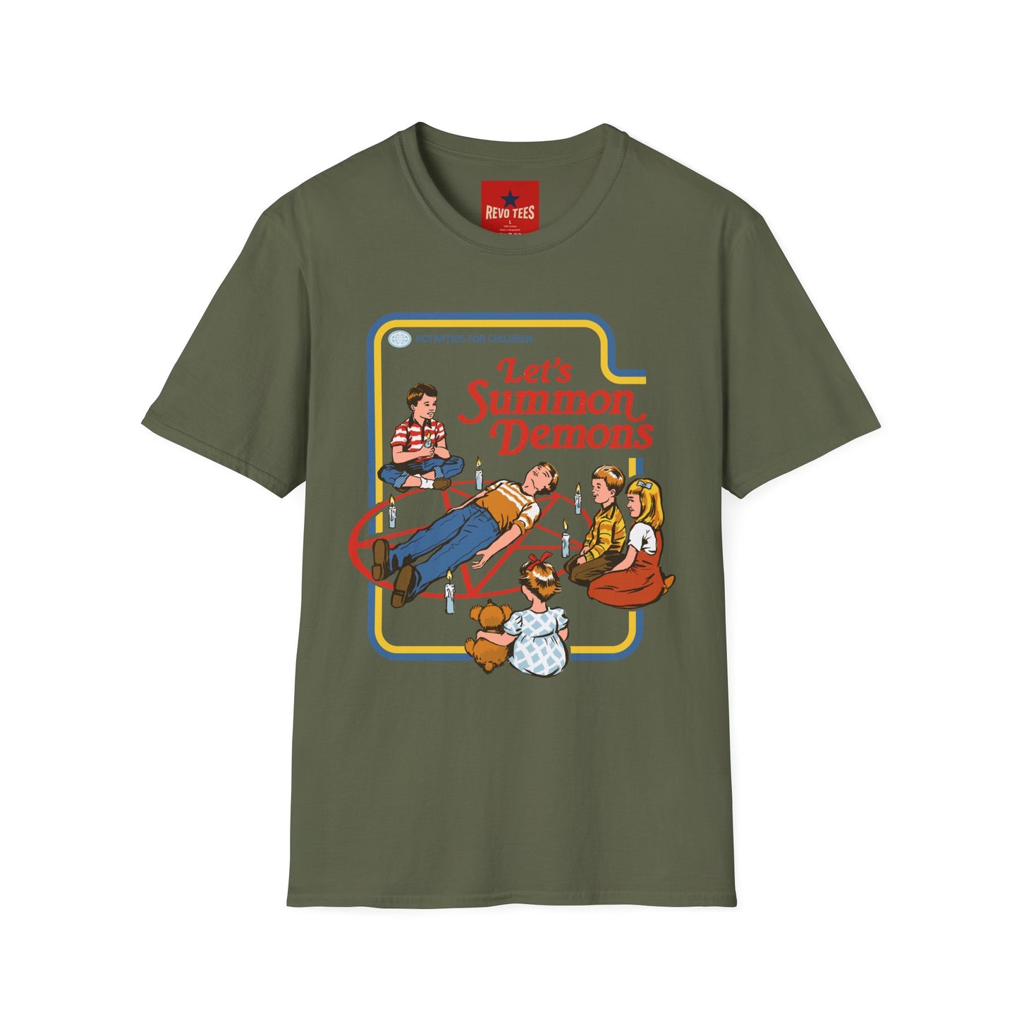 Let’s Summon Demons T‑Shirt — Retro Kids’ Activity Parody Tee
