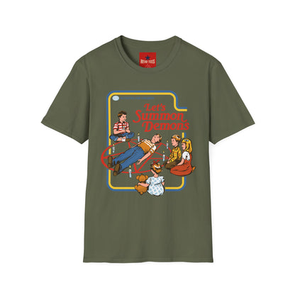Let’s Summon Demons T‑Shirt — Retro Kids’ Activity Parody Tee