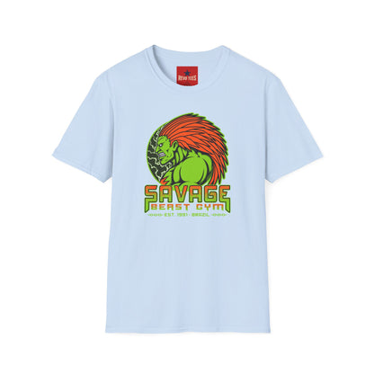 Savage Beast Gym T-Shirt — Green Muscle Warrior Graphic Tee