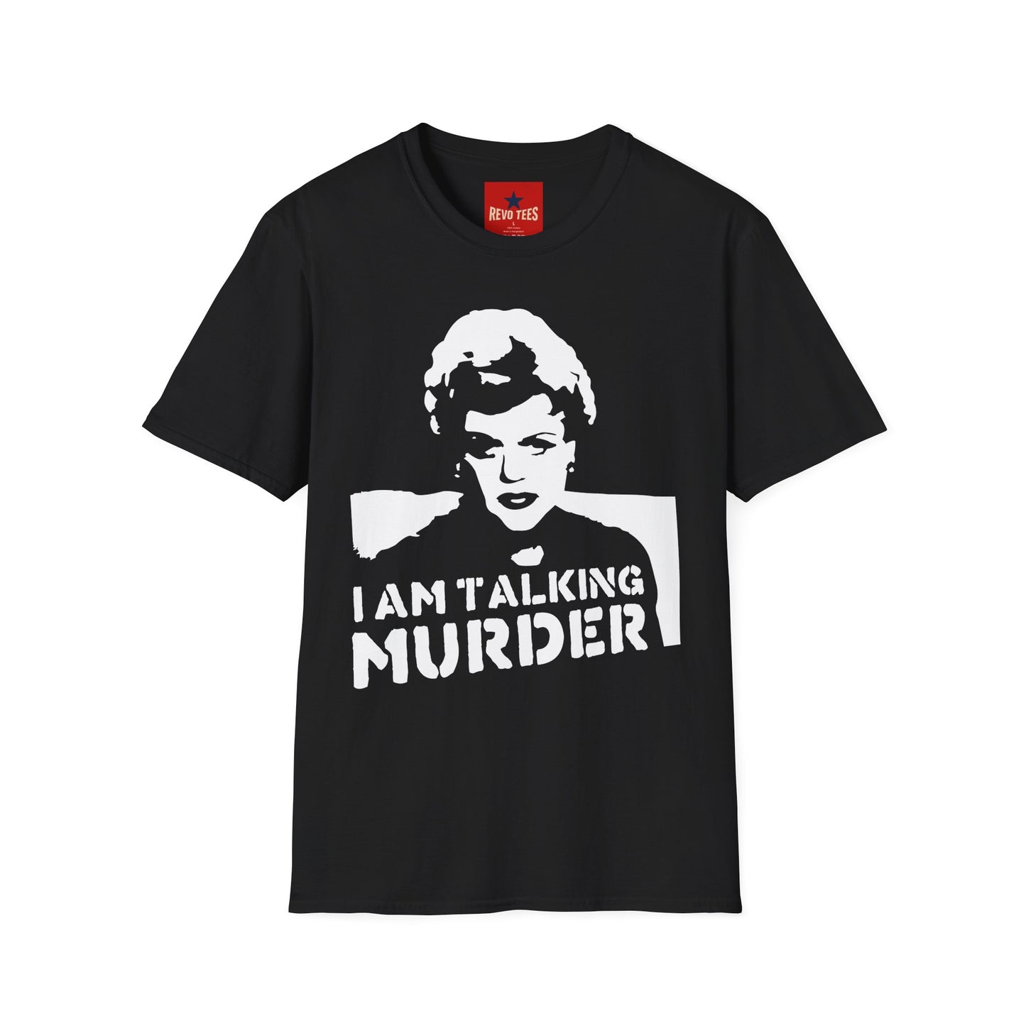 I Am Talking Murder Graphic T‑Shirt — Retro Noir Portrait Tee