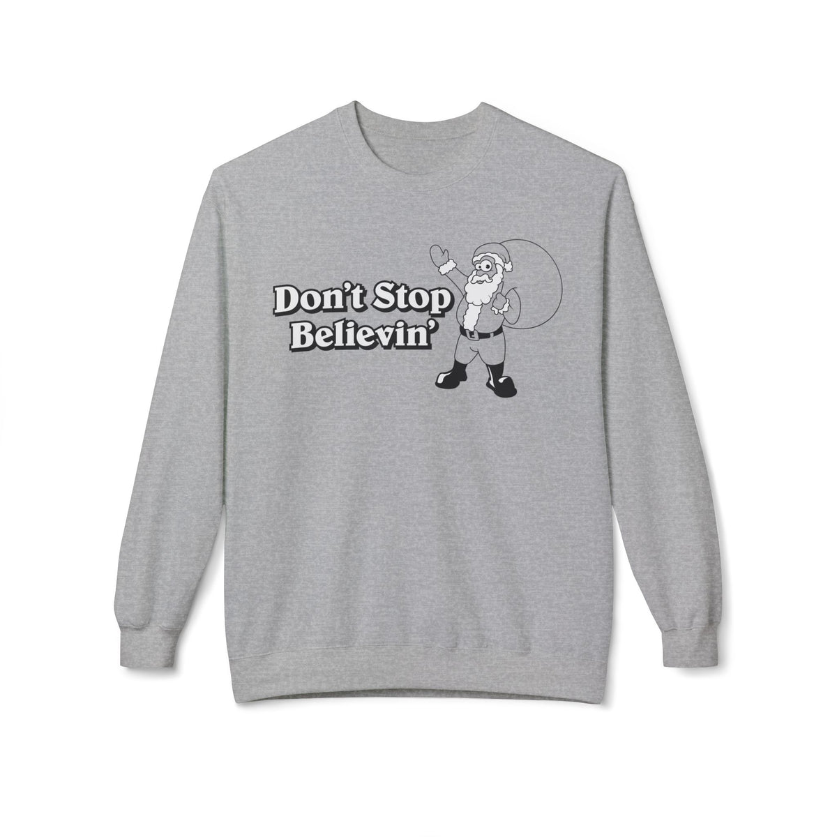 Christmas - 'Don't Stop Believin'' Santa Crewneck Sweatshirt