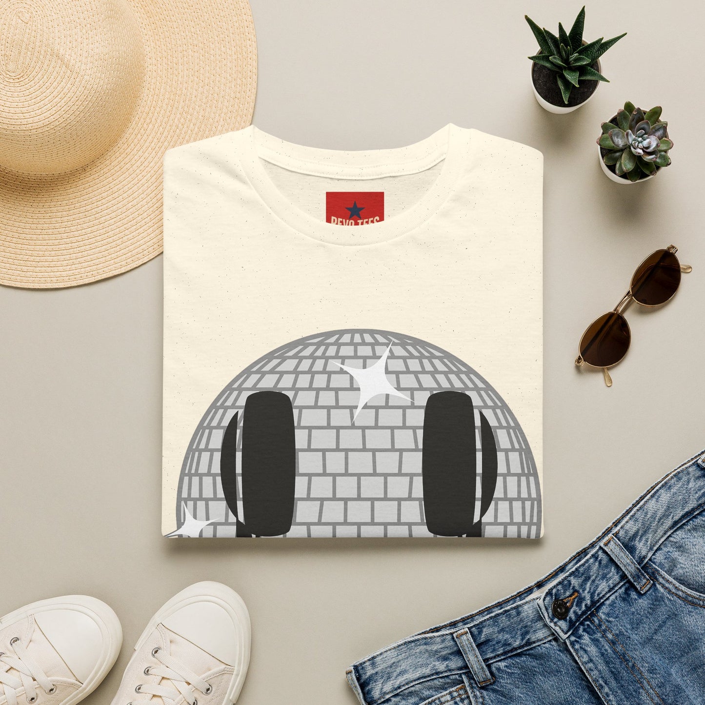 Smiling Disco Ball T-Shirt — Retro Dance Party Graphic Tee