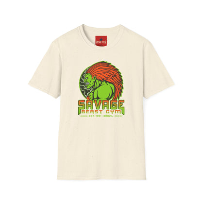 Savage Beast Gym T-Shirt — Green Muscle Warrior Graphic Tee