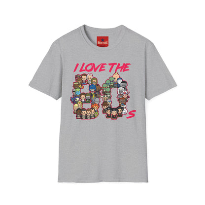 T-Shirt — "I Love the 80s" Retro Pop Culture Character Tee