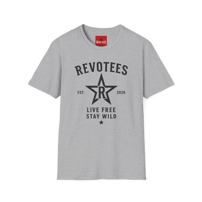 REVOTEES Graphic T-Shirt — "Revotees" Star Logo Tee (Est. 2026)