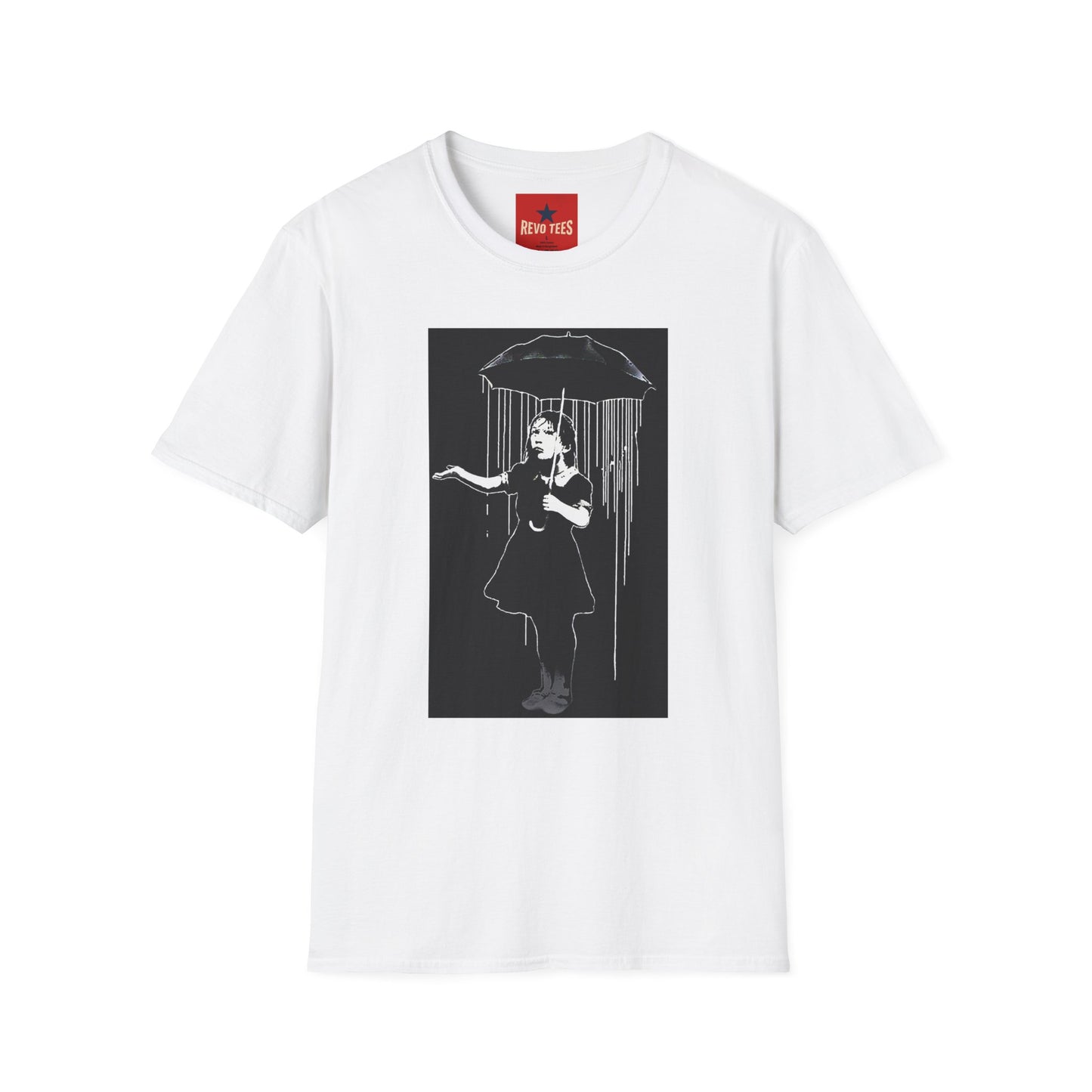 Banksy T-Shirt — Girl with Umbrella Chalk Art Tee