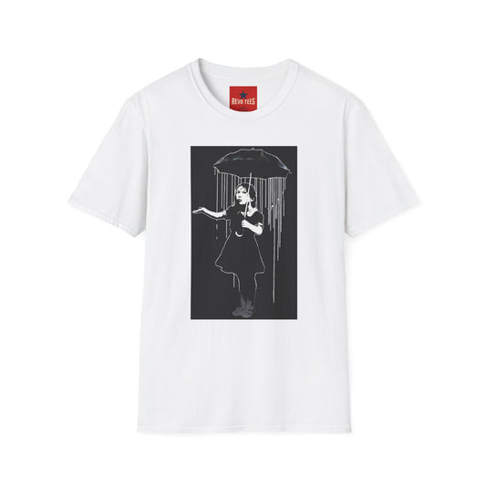 Banksy T-Shirt — Girl with Umbrella Chalk Art Tee