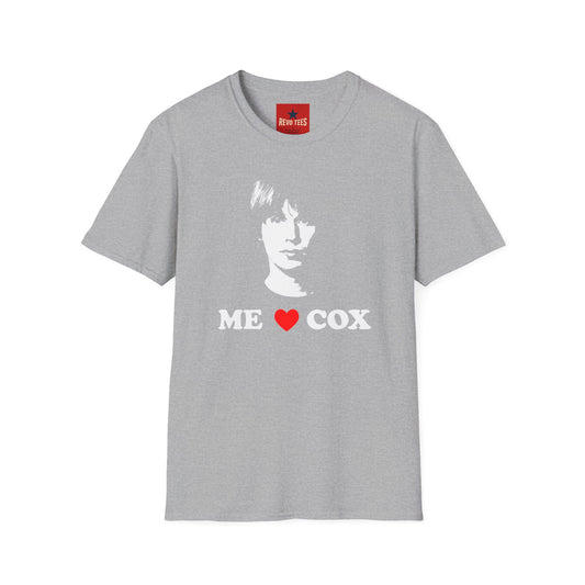 T-Shirt — 'ME LOVE COX' Retro Portrait Tee (Vintage Rock Fan Shirt)