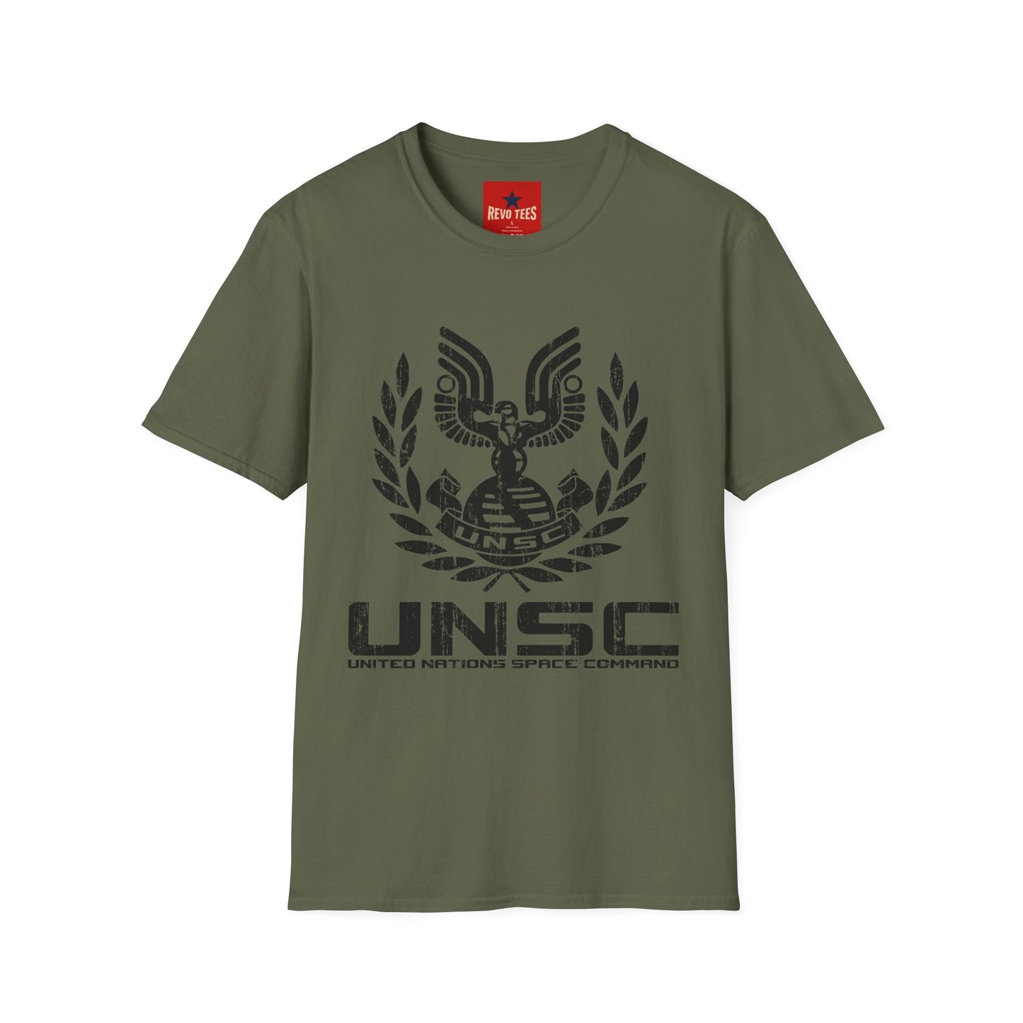 UNSC Emblem T-Shirt — Distressed Sci‑Fi Military Logo Tee