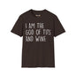 Revotees Graphic I Am the God of Tits and Wine Funny Slogan for Wine Lovers Bachelorette Gifts T-Shirt - alternate view 3