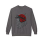 Santa the Bearded Rider  – Red Helmet Moto Crewneck Sweatshirt