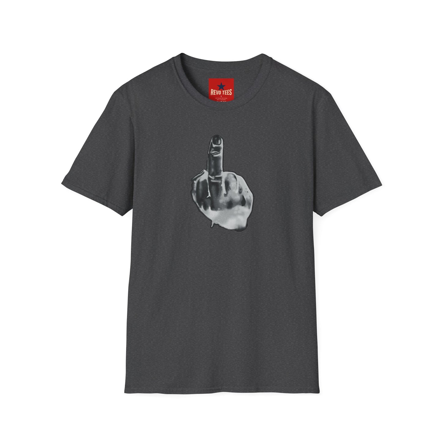 Graphic T-Shirt — Grayscale Middle Finger Design