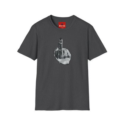 Graphic T-Shirt — Grayscale Middle Finger Design