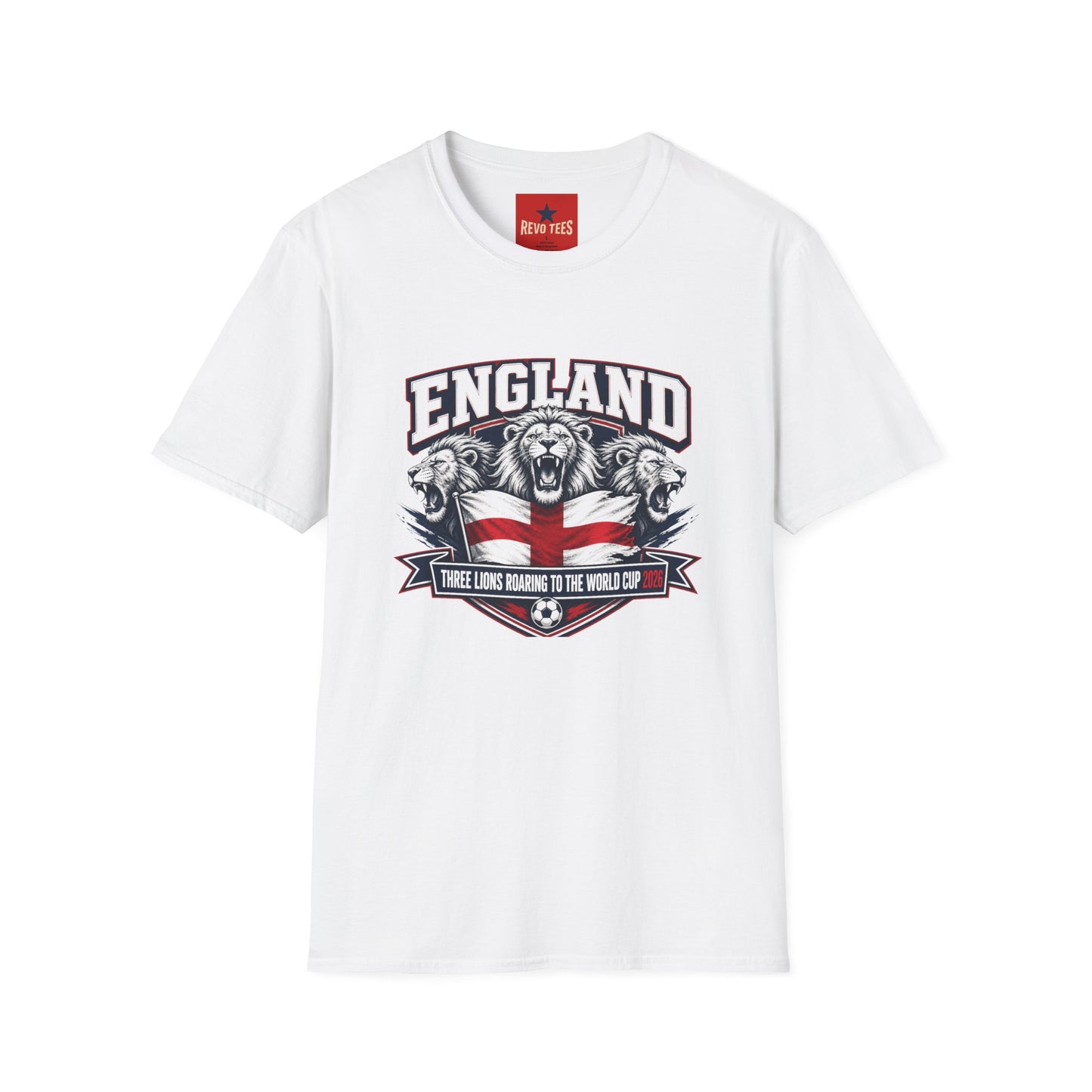 World Cup 2026 England Three Lions — Vintage Three Lions Flag Football Tee