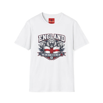World Cup 2026 England Three Lions — Vintage Three Lions Flag Football Tee