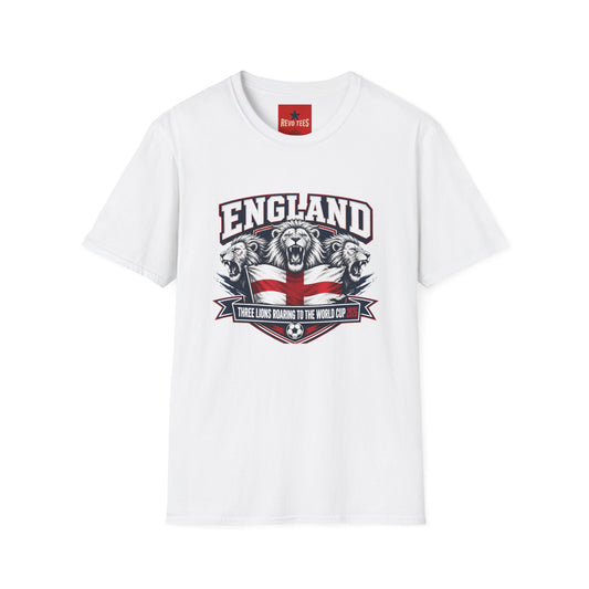World Cup 2026 England Three Lions — Vintage Three Lions Flag Football Tee