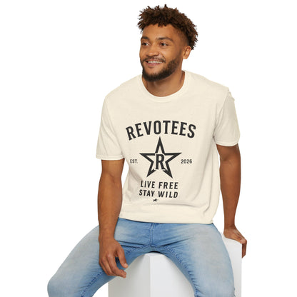 Revotees Graphic T-Shirt — "Revotees" Star Logo Tee (Est. 2026)