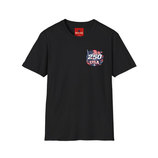 Revotees USA 250th Anniversary Pocket Patriotic American Flag Celebration T-Shirt - alternate view 2