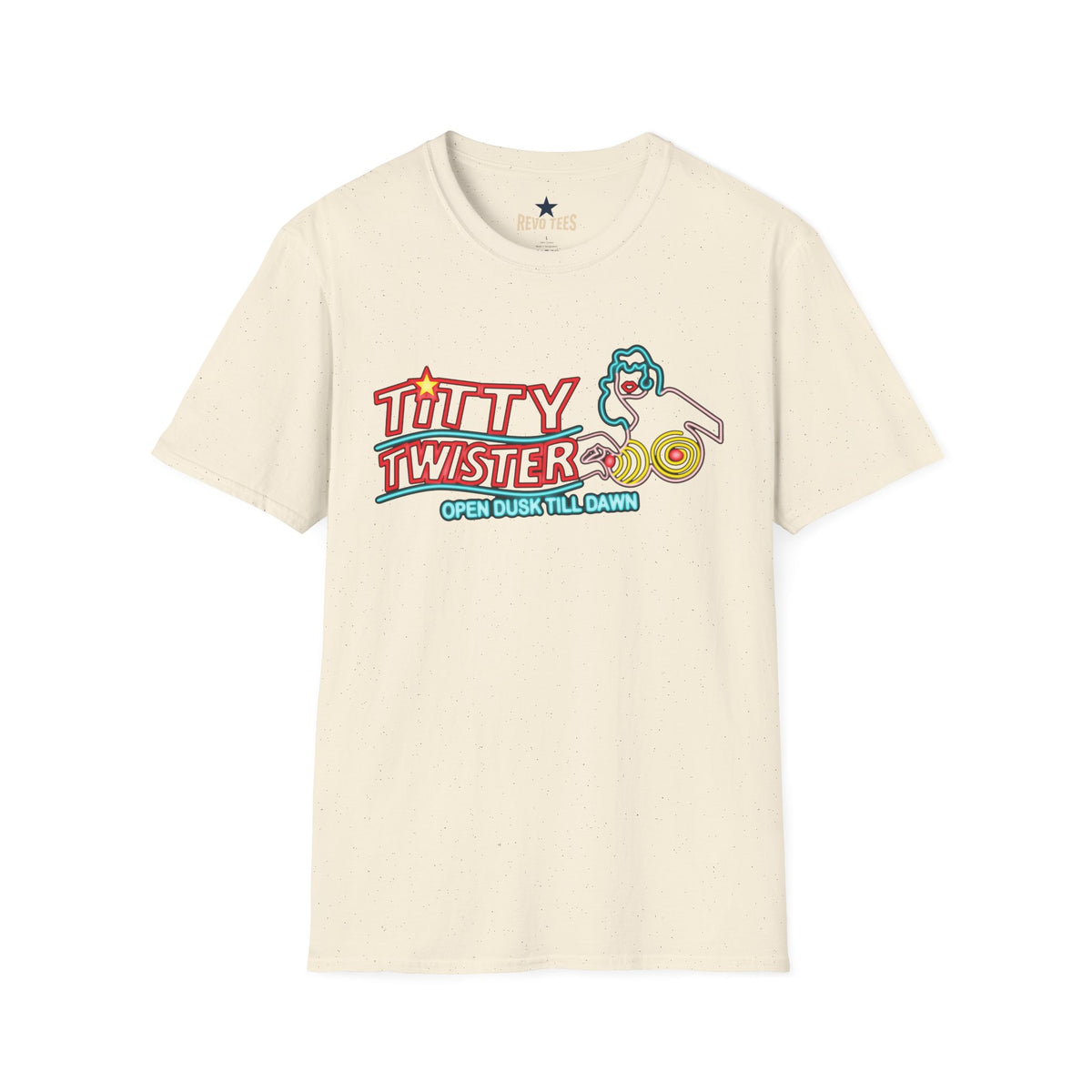 Revotees Titty Twister Neon Logo Open Dusk Till Dawn T-Shirt - alternate view 6