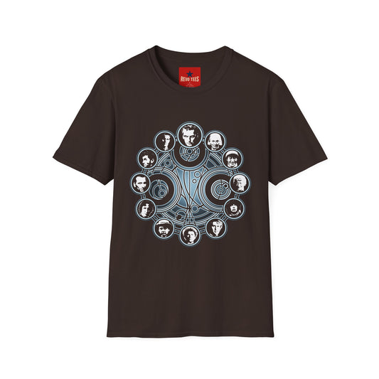 Dr Who Band Members Circle T-Shirt — Vintage Portrait Rock Tee