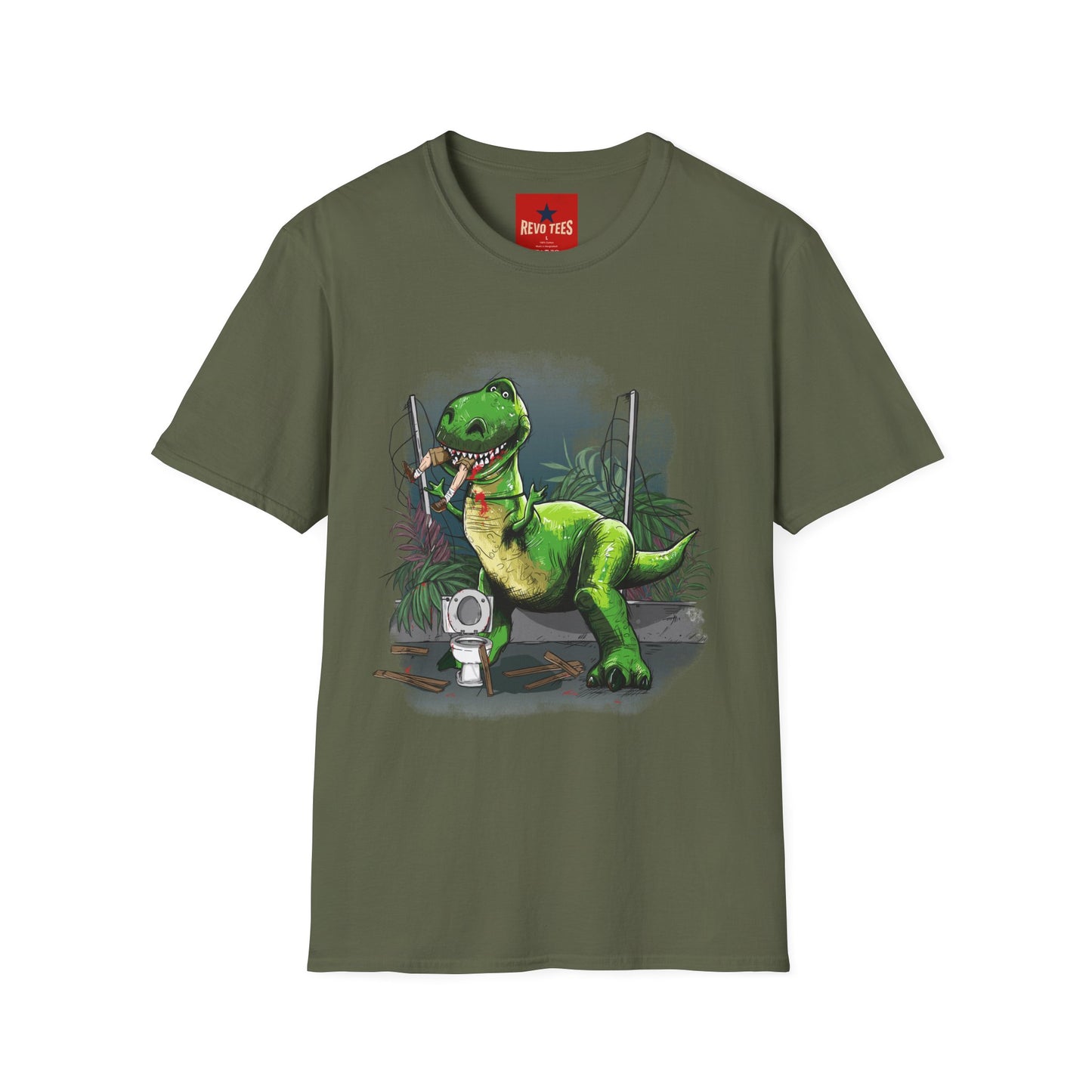 T-Rex Graphic T-Shirt – Cute Green Dinosaur Design