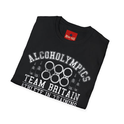Alcoholympics Team Britain T-Shirt — Funny Drinking Crew Tee
