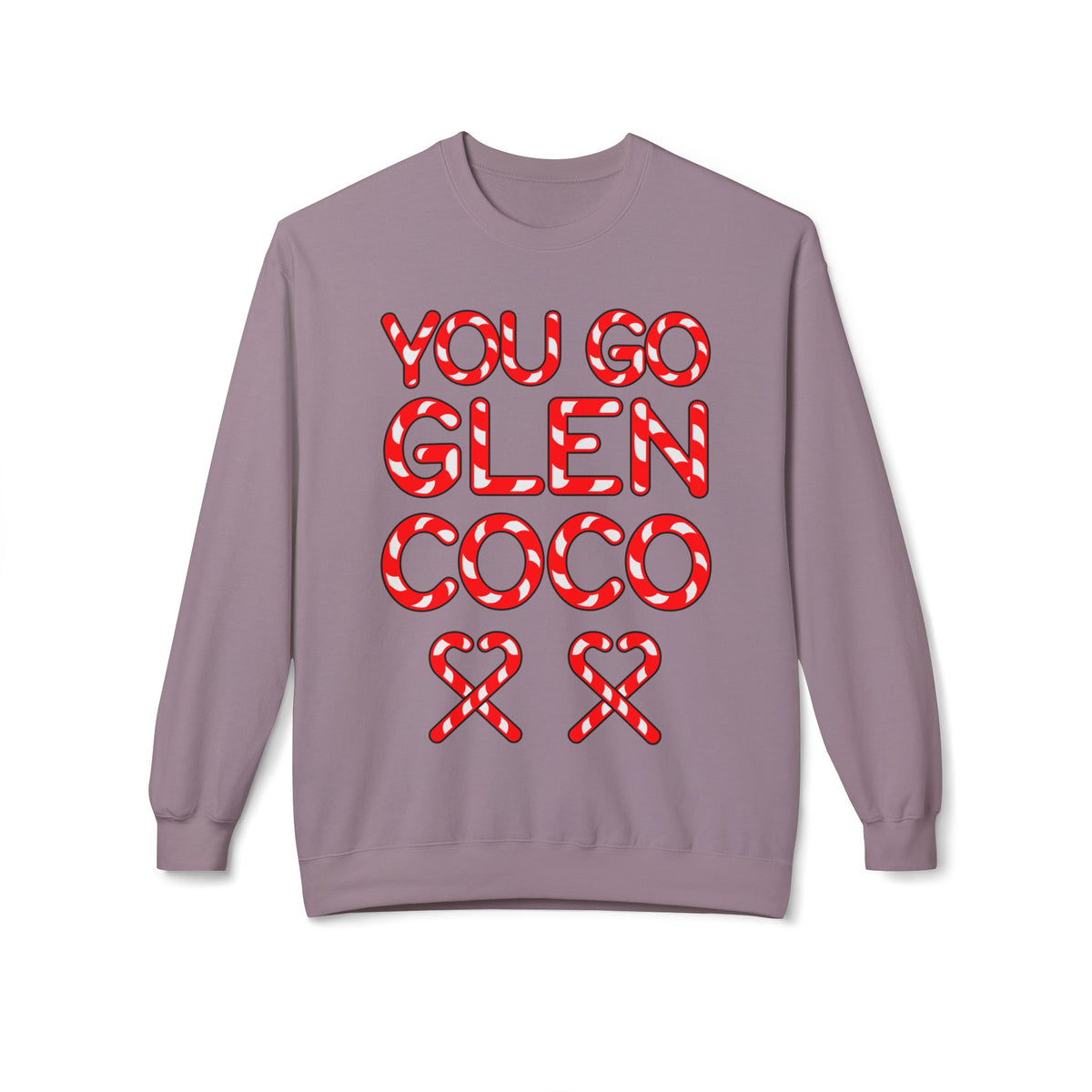 "You Go Glen Coco" Candy Cane Holiday Graphic Crewneck Sweatshirt