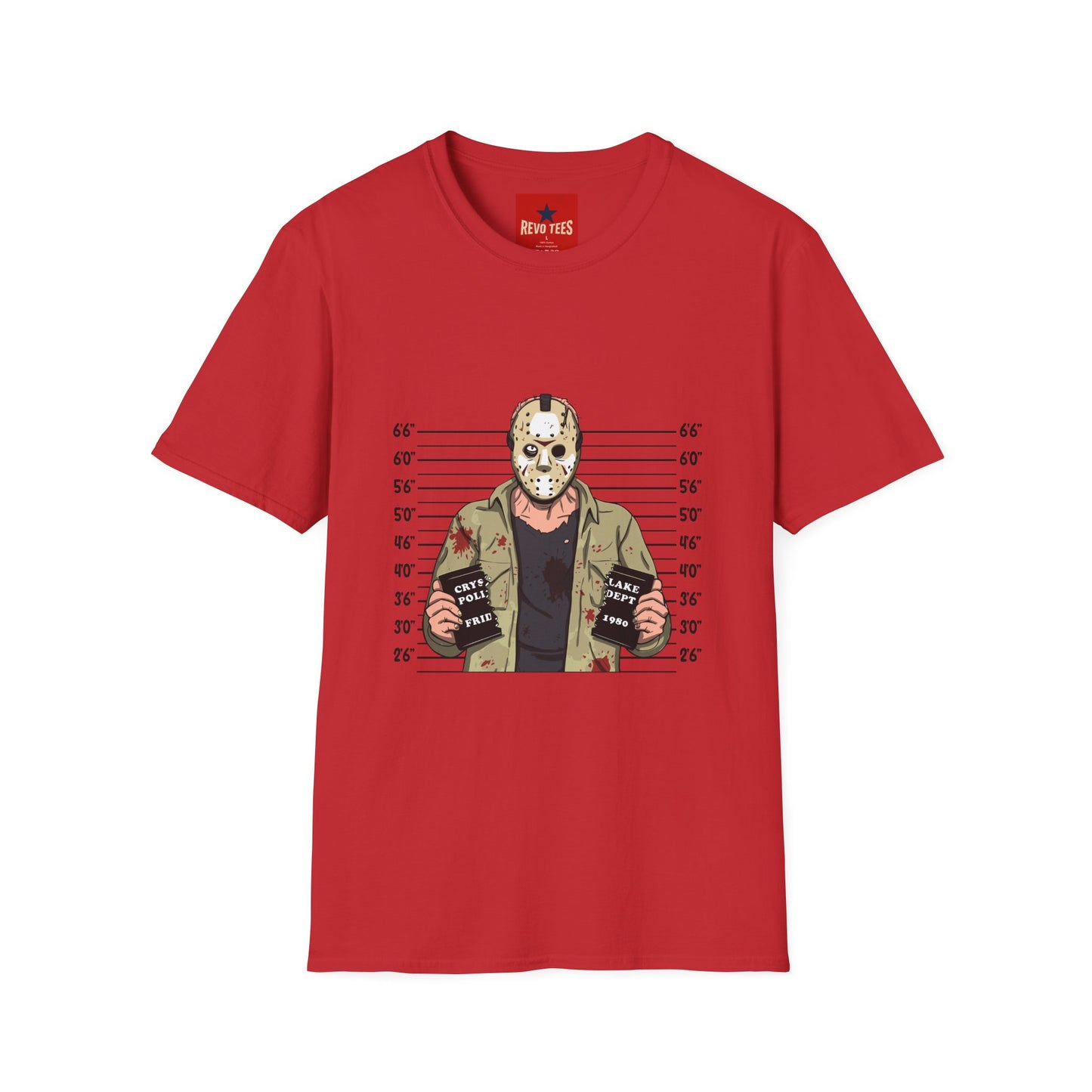 Hockey Mask Mugshot T-Shirt - Jason Voorhees Horror Movie Tee