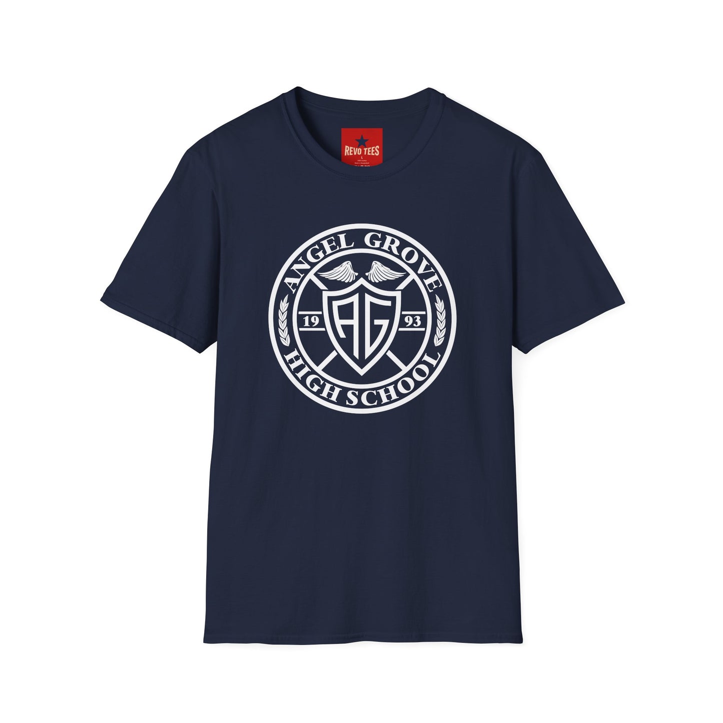 Angel Grove High School Crest T‑Shirt — Retro 1993 School Logo Tee