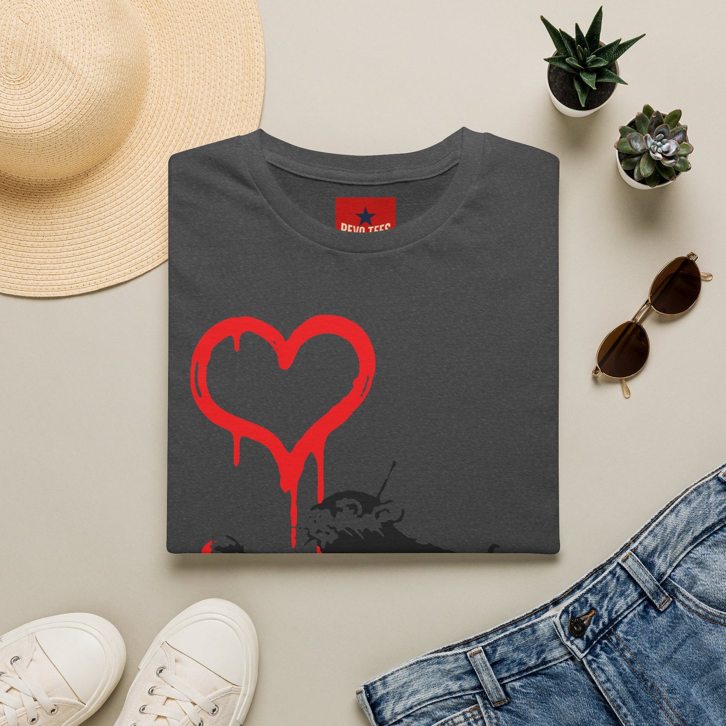 Banksy-Inspired Rat Stencil T-Shirt — Dripping Heart Street Art Tee