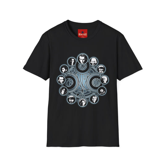Dr Who Band Members Circle T-Shirt — Vintage Portrait Rock Tee