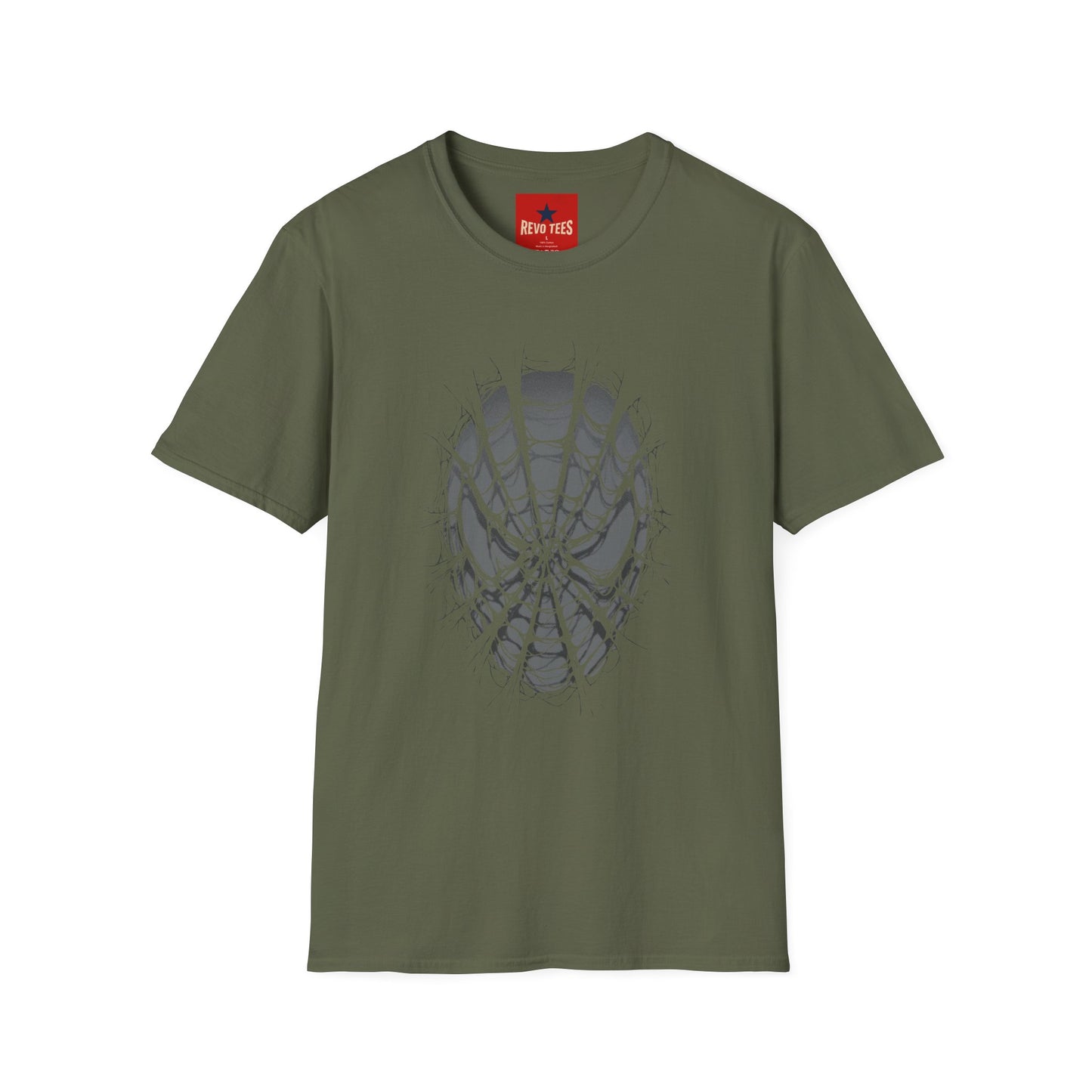 Spider Web Mask T-Shirt — Gothic Spiderweb Face Graphic Tee