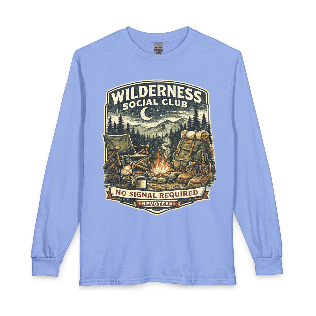 Revotees Wilderness Social Club Long-Sleeve Shirt No Signal Required Camping T-Shirt - alternate view 7