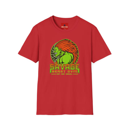 Savage Beast Gym T-Shirt — Green Muscle Warrior Graphic Tee