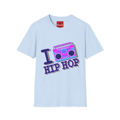 Hip Hop Boombox T-Shirt — "I  Hip Hop" Retro Music Tee