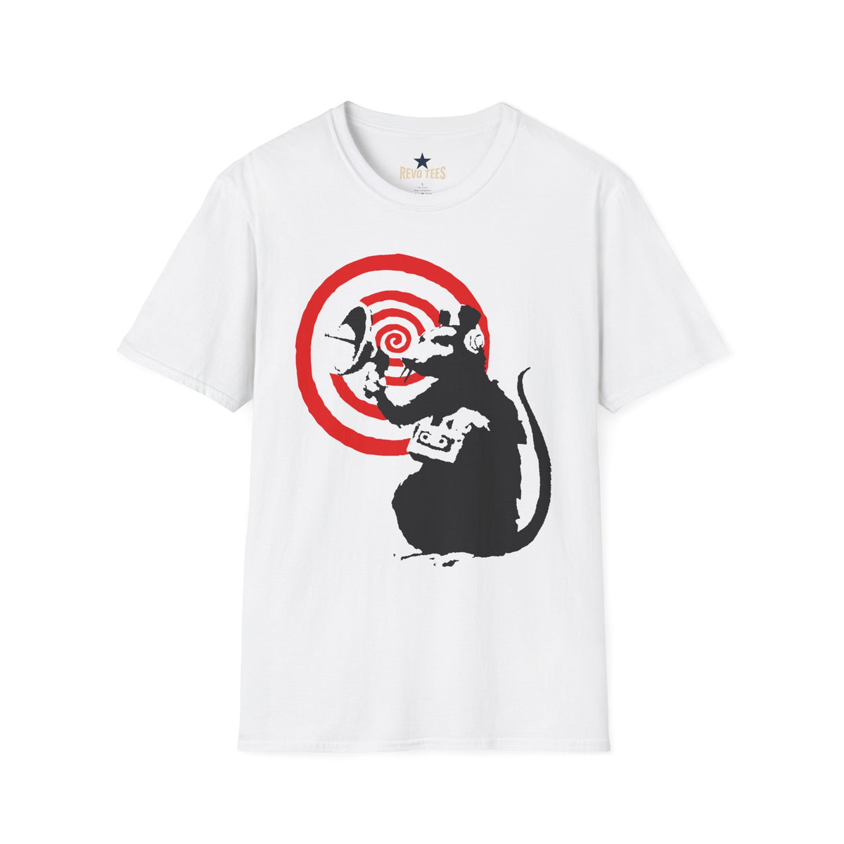 Revotees Banksy Style Rat Target Street Art Graphic T-Shirt