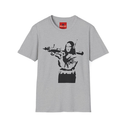Banksy - Mona Lisa Spray Paint T-Shirt — Street Art Parody Tee