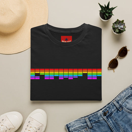 Rainbow Equalizer T-Shirt — Retro Audio Bars Pride Tee