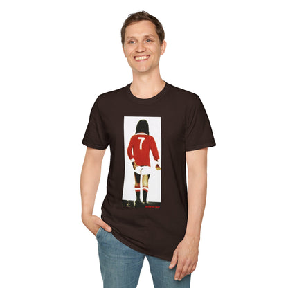 Banksy George Best Soccer Player No.7 Graphic T-Shirt — Retro Football Jersey Illustration