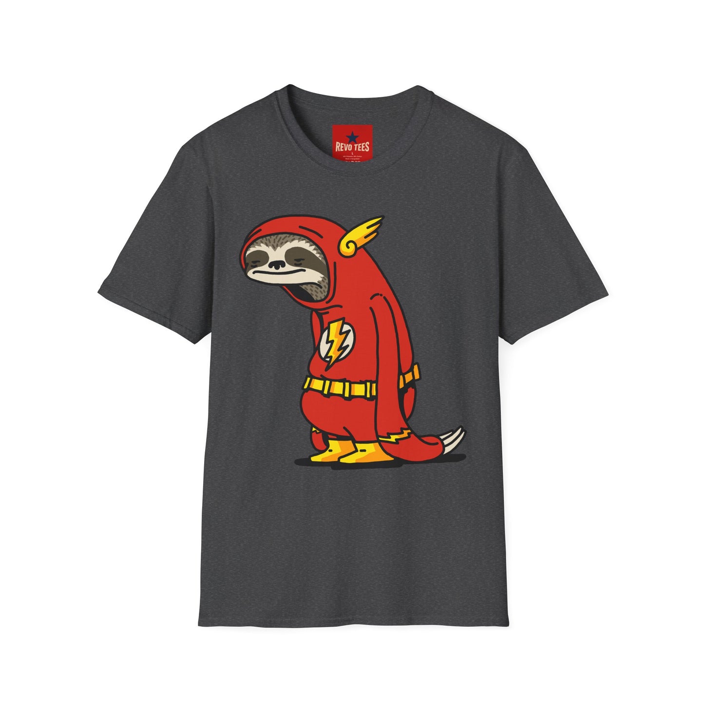 Funny Sloth Flash T-Shirt — Lazy Superhero Graphic Tee