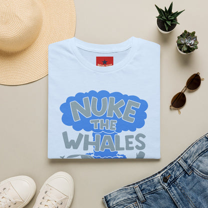 T-Shirt — 'Nuke the Whales' Satirical Graphic Tee (Funny Retro Ocean Design)