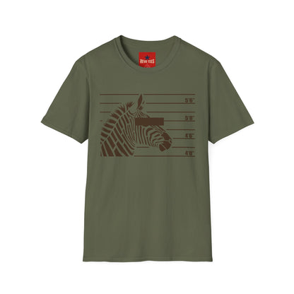 Zebra Mugshot T-Shirt — Funny Animal Police Line Tee