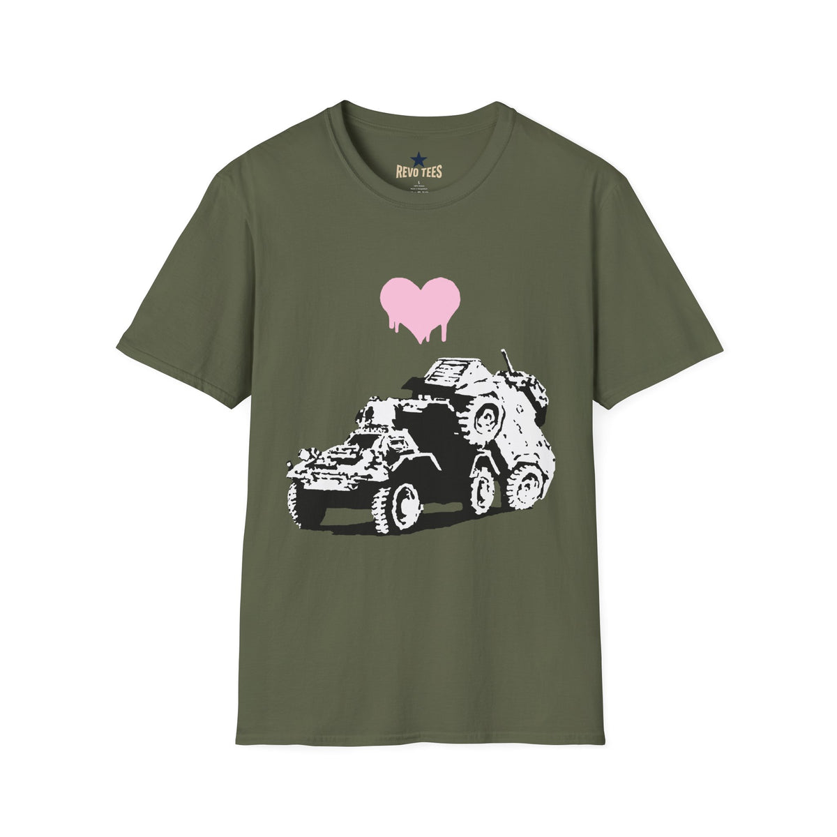 Revotees Banksy Pink Drip Heart with Tank Graffiti T-Shirt - alternate view 4