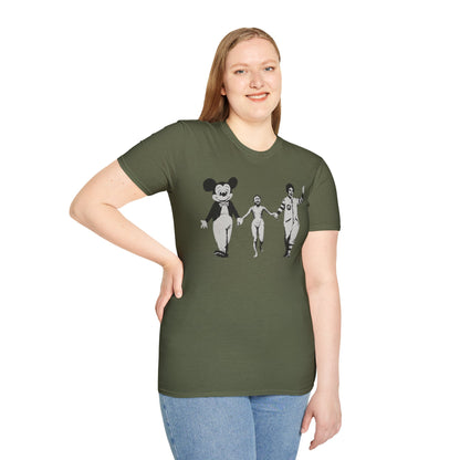 Banksy Graphic T-Shirt — Retro Satirical Parade Design