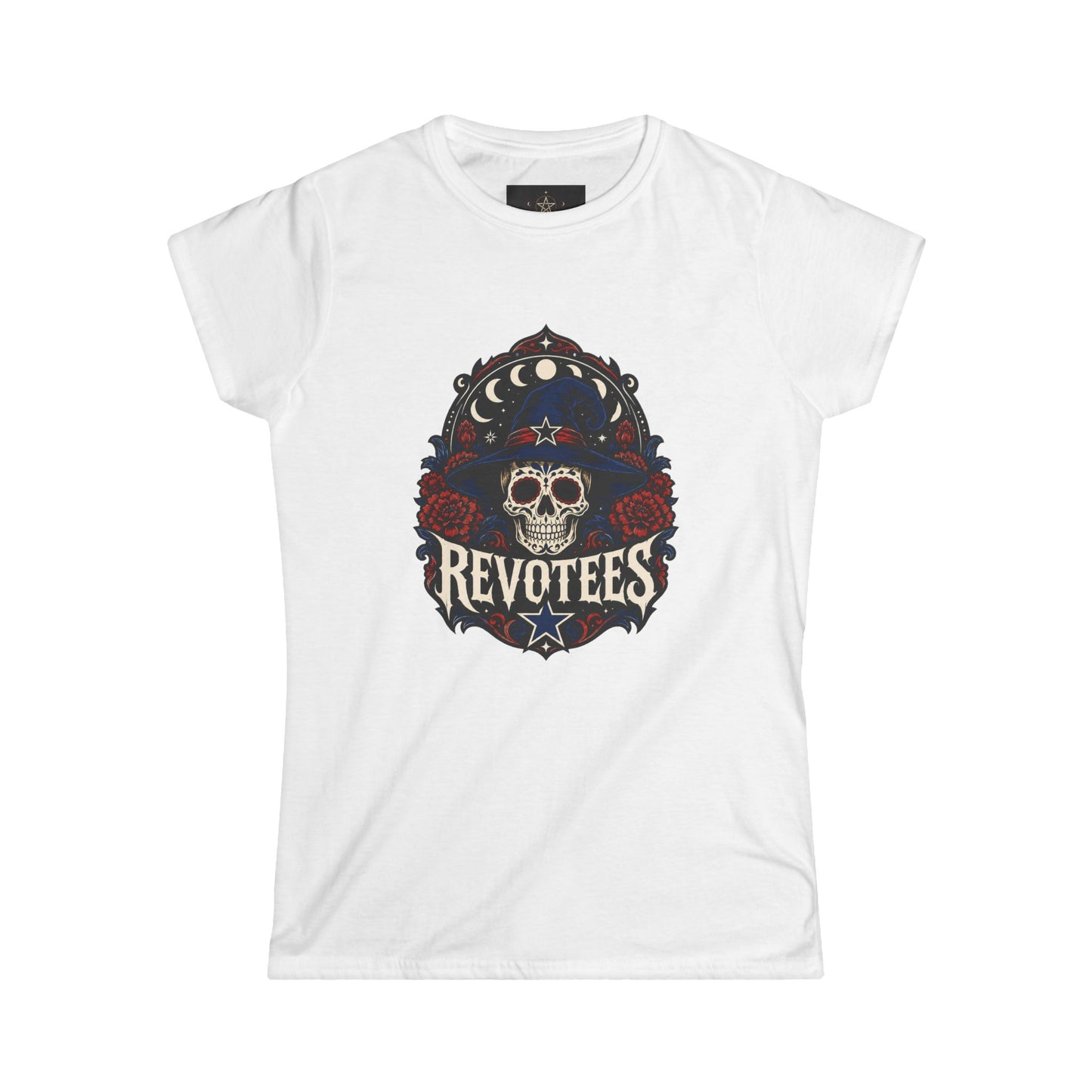 Revotees Skull Tee — Women's Gothic Americana Graphic T‑Shirt